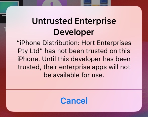 [Untrusted Enterprise Developer]